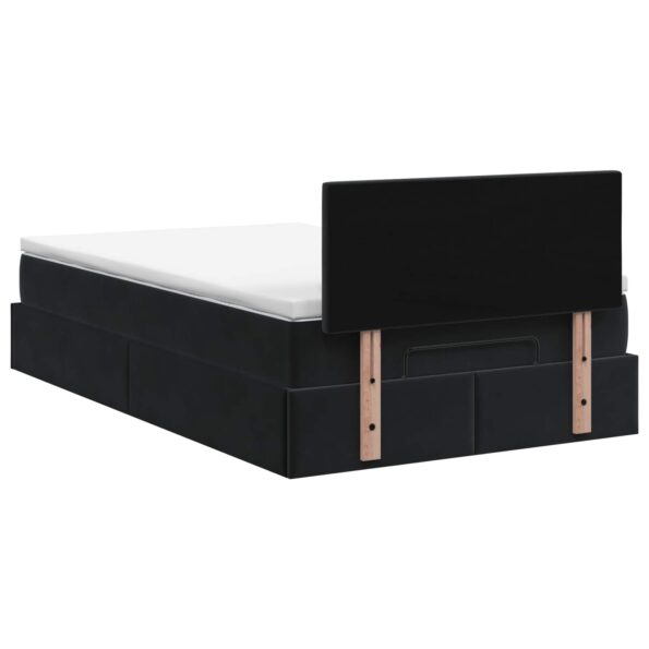 vidaXL Ottoman posteľ s matracom a LED Čierna 120 x 190 cm Zamat – Obrázok 9