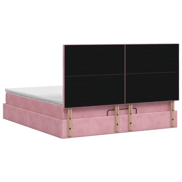 vidaXL Ottoman posteľ s matracom a LED Ružová 140 x 190 cm Zamat – Obrázok 10