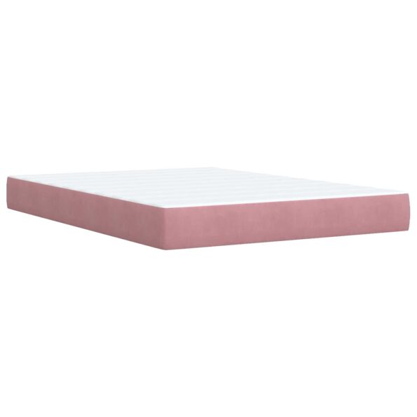 vidaXL Ottoman posteľ s matracom a LED Ružová 140 x 190 cm Zamat – Obrázok 7