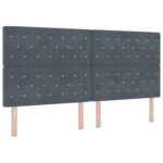 vidaXL Ottoman posteľ s matracom a LED Tmavosivá 200 x 200 cm Zamat – Obrázok 5