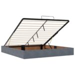 vidaXL Ottoman posteľ s matracom a LED Tmavosivá 200 x 200 cm Zamat – Obrázok 6