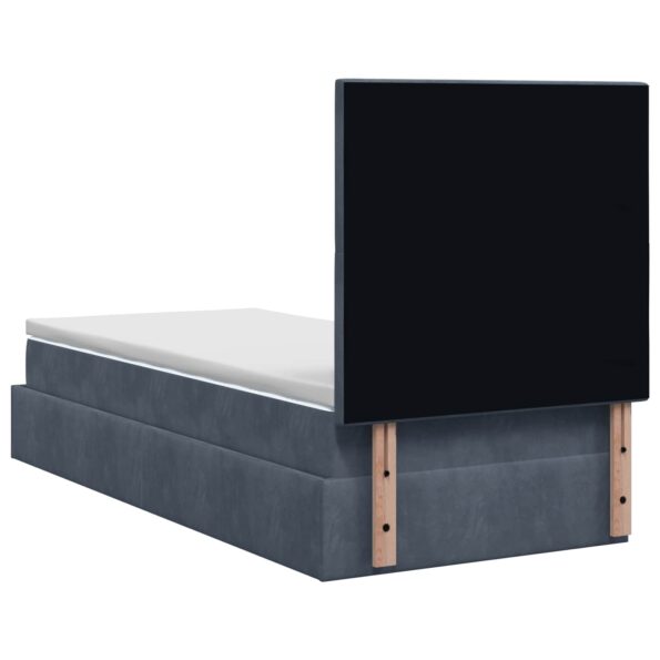 vidaXL Ottoman posteľ s matracom a LED Tmavosivá 80 x 200 cm Zamat – Obrázok 10