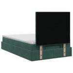 vidaXL Ottoman posteľ s matracom a LED Tmavozelená 120 x 200 cm Zamat – Obrázok 10