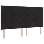 vidaXL Ottoman posteľ s matracom a LED Čierna 180 x 200 cm Zamat – Obrázok 5