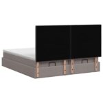 vidaXL Ottoman posteľ s matracom a LED Sivohnedá 160 x 200 cm Látka – Obrázok 10