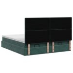 vidaXL Ottoman posteľ s matracom a LED Tmavozelená 160 x 200 cm Zamat – Obrázok 10