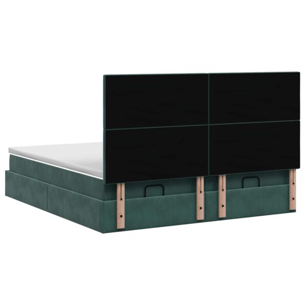 vidaXL Ottoman posteľ s matracom a LED Tmavozelená 160 x 200 cm Zamat – Obrázok 10