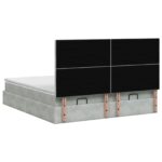 vidaXL Ottoman posteľ s matracom a LED Svetlosivá 200 x 200 cm Zamat – Obrázok 10