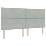 vidaXL Ottoman posteľ s matracom a LED Svetlosivá 200 x 200 cm Zamat – Obrázok 5