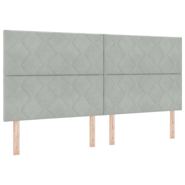 vidaXL Ottoman posteľ s matracom a LED Svetlosivá 200 x 200 cm Zamat – Obrázok 5