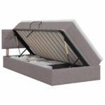 vidaXL Postel s úložným prostorem a matrací Sivohnedá 90 x 190 cm – Obrázok 2
