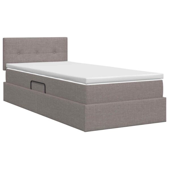 vidaXL Postel s úložným prostorem a matrací Sivohnedá 90 x 190 cm – Obrázok 8