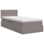 vidaXL Postel s úložným prostorem a matrací Sivohnedá 90 x 200 cm – Obrázok 8