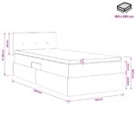 vidaXL Postel s úložným prostorem a matrací Krémová 100 x 200 cm Zamat – Obrázok 12