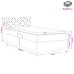 vidaXL Postel s úložným prostorem a matrací Krémová 90 x 200 cm Zamat – Obrázok 11