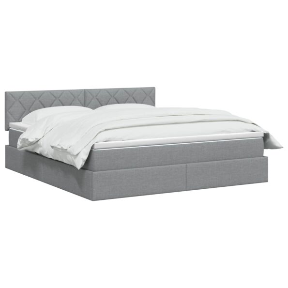 vidaXL Postel s úložným prostorem a matrací Svetlosivá 160 x 200 cm – Obrázok 3