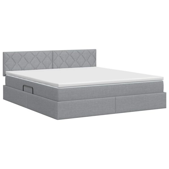 vidaXL Postel s úložným prostorem a matrací Svetlosivá 160 x 200 cm – Obrázok 8