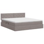 vidaXL Postel s úložným prostorem a matrací Sivohnedá 160 x 200 cm – Obrázok 8