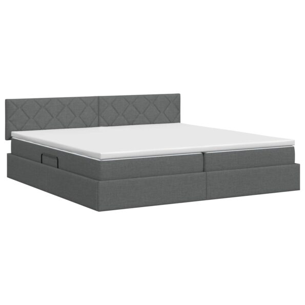 vidaXL Postel s úložným prostorem a matrací Tmavosivá 200 x 200 cm – Obrázok 8