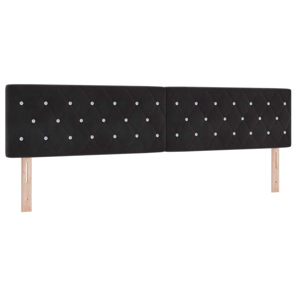 vidaXL Úložná posteľ s čelnou doskou Čierna 200 x 200 cm Zamat – Obrázok 4