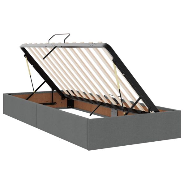 vidaXL LED úložná posteľ s matracom Tmavosivá 90 x 200 cm Látka – Obrázok 6