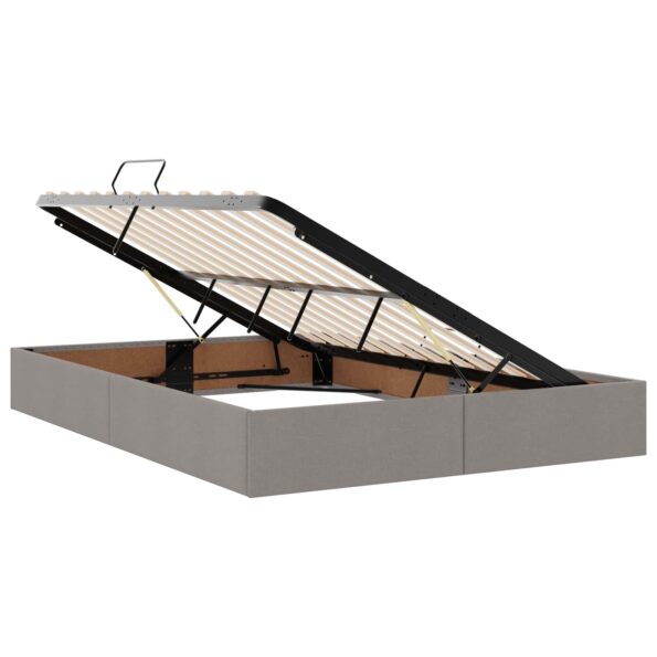 vidaXL LED úložná posteľ s matracom Sivohnedá 160 x 200 cm Látka – Obrázok 6
