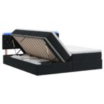vidaXL LED úložná posteľ s matracom Čierna 180 x 200 cm Zamat – Obrázok 2