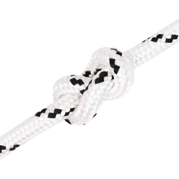 vidaXL Viacúčelové úžitkové lano 14 mm 25 m Biela Polyester – Obrázok 4