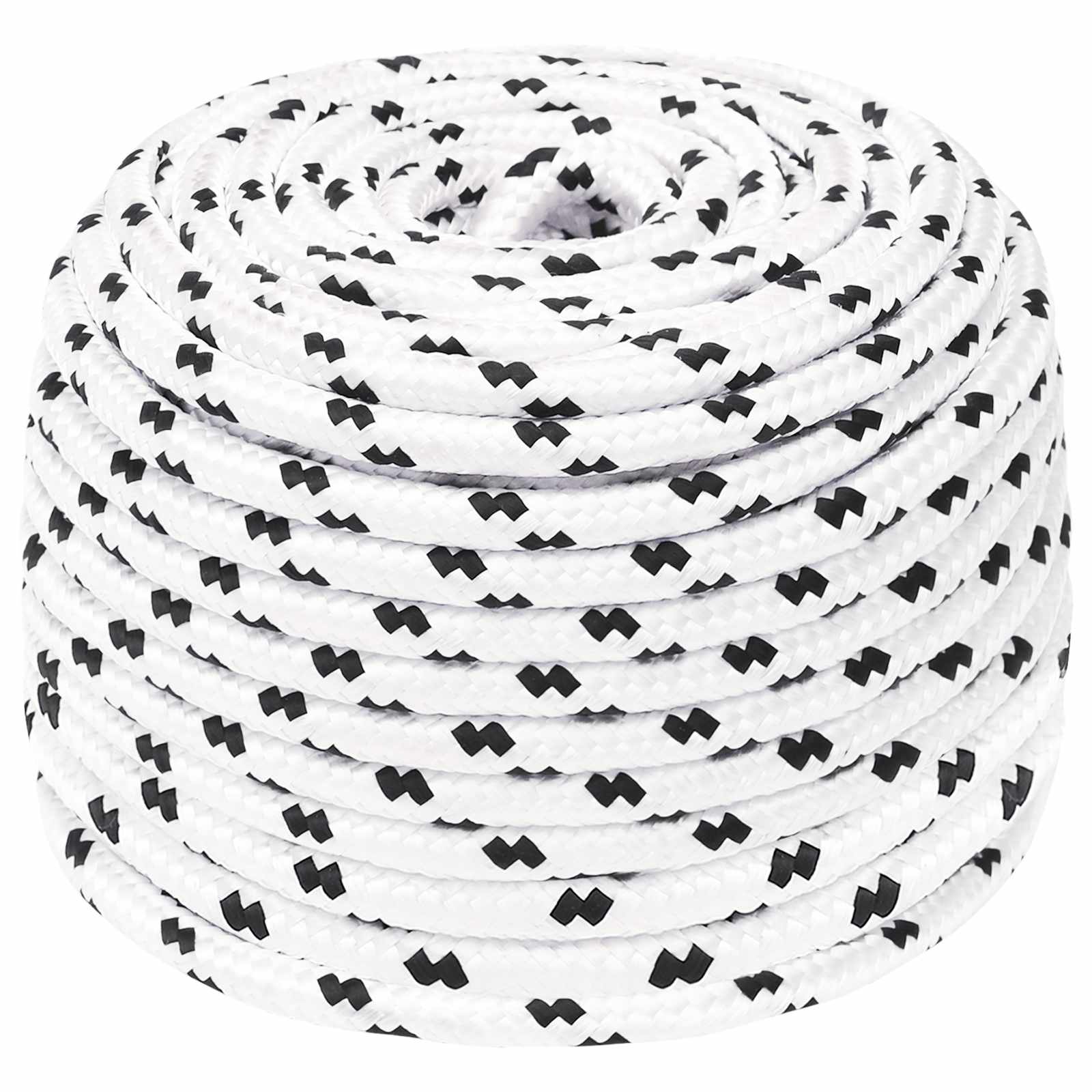 3473408_1.jpg vidaXL Viacúčelové úžitkové lano 10 mm 25 m Biela Polyester – Obrázok 1