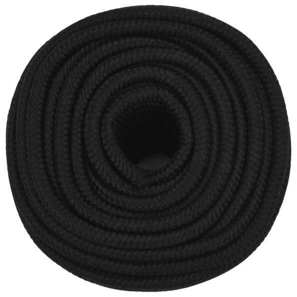 vidaXL Viacúčelové úžitkové lano 12 mm 25 m Čierna Polyester – Obrázok 2