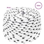 vidaXL Viacúčelové úžitkové lano 6 mm 100 m Biela Polyester – Obrázok 5