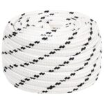 vidaXL Viacúčelové úžitkové lano 20 mm 25 m Biela Polyester