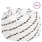 vidaXL Viacúčelové úžitkové lano 20 mm 25 m Biela Polyester – Obrázok 5