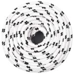 vidaXL Viacúčelové úžitkové lano 10 mm 100 m Biela Polyester – Obrázok 2