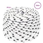 vidaXL Viacúčelové úžitkové lano 10 mm 100 m Biela Polyester – Obrázok 5