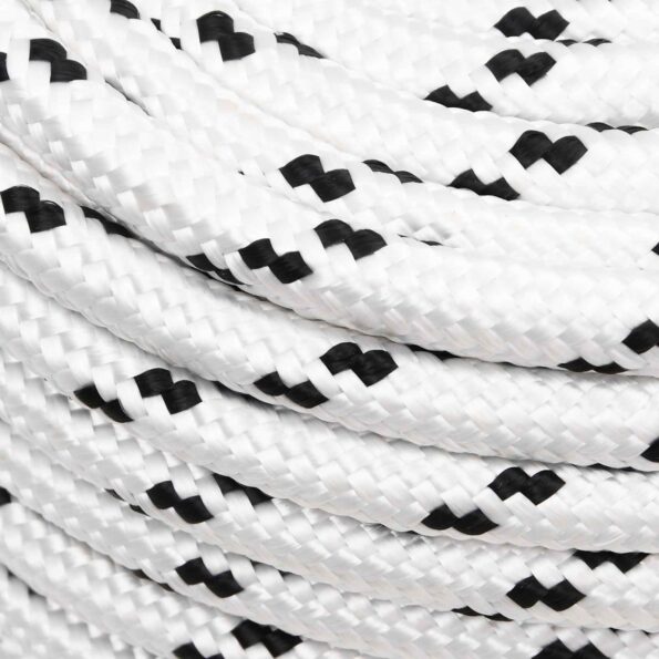 vidaXL Viacúčelové úžitkové lano 12 mm 25 m Biela Polyester – Obrázok 3