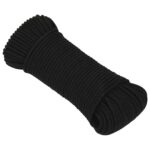 vidaXL Viacúčelové úžitkové lano 5 mm 25 m Čierna Polyester