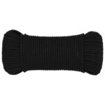 vidaXL Viacúčelové úžitkové lano 5 mm 25 m Čierna Polyester – Obrázok 2