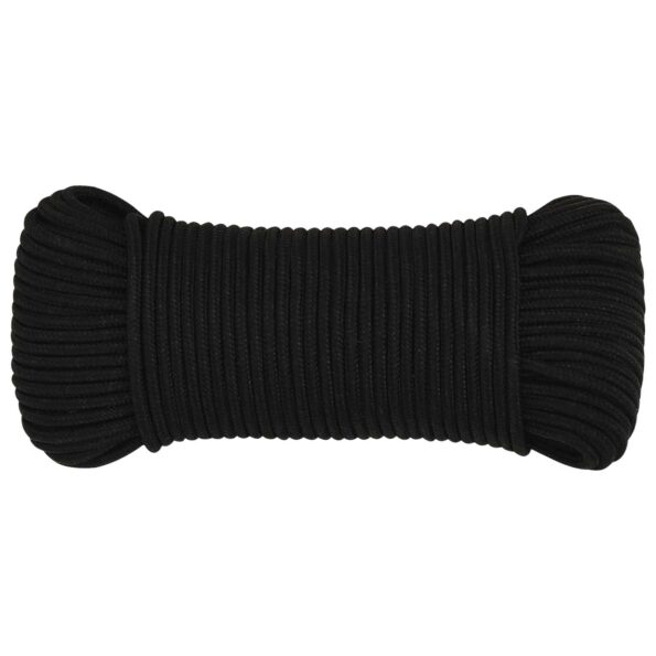 vidaXL Viacúčelové úžitkové lano 5 mm 25 m Čierna Polyester – Obrázok 2