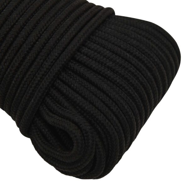 vidaXL Viacúčelové úžitkové lano 5 mm 25 m Čierna Polyester – Obrázok 3