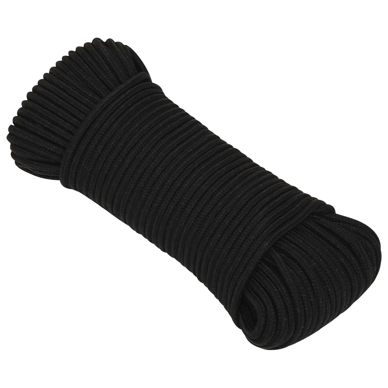 3473492_1.jpg vidaXL Viacúčelové úžitkové lano 5 mm 50 m Čierna Polyester – Obrázok 1
