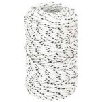 vidaXL Viacúčelové úžitkové lano 2 mm 100 m Biela Polyester