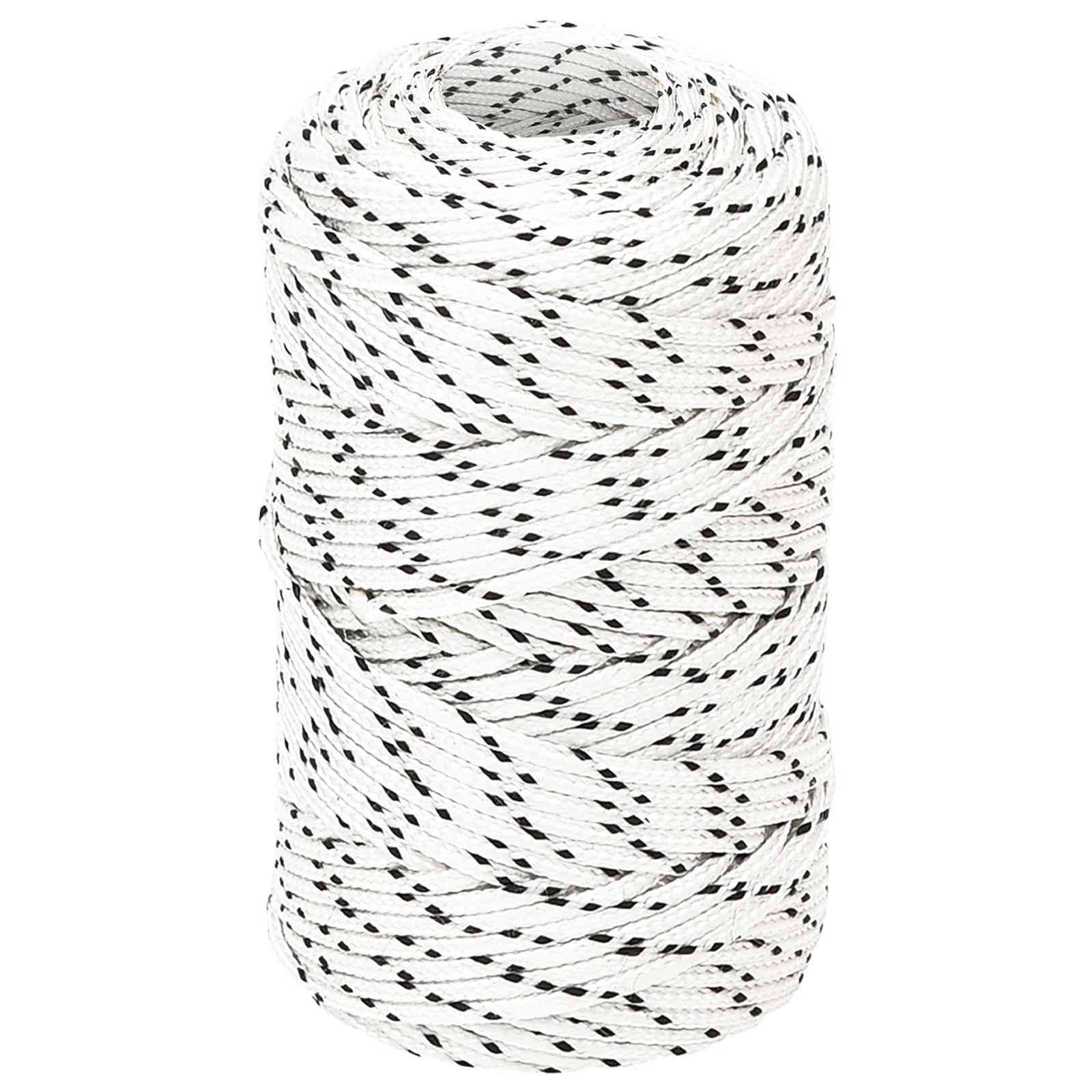 3473501_1.jpg vidaXL Viacúčelové úžitkové lano 2 mm 100 m Biela Polyester – Obrázok 1