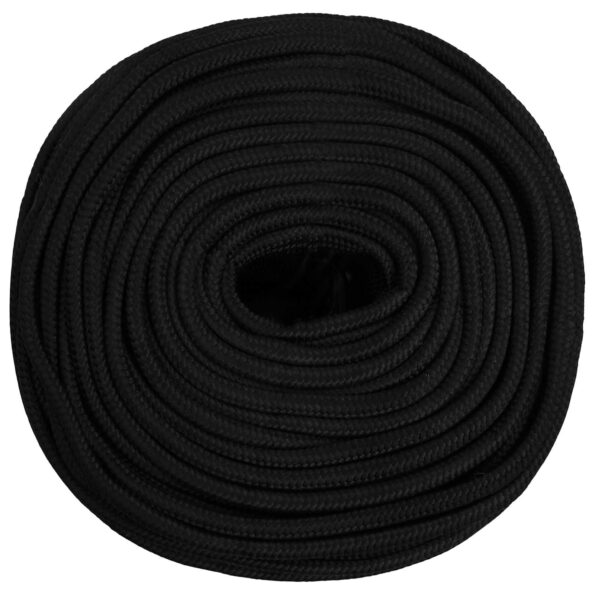 vidaXL Viacúčelové úžitkové lano 8 mm 250 m Čierna Polyester – Obrázok 2