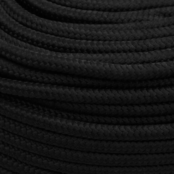 vidaXL Viacúčelové úžitkové lano 8 mm 250 m Čierna Polyester – Obrázok 3