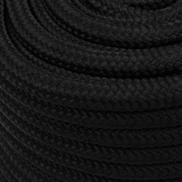 vidaXL Viacúčelové úžitkové lano 18 mm 100 m Čierna Polyester – Obrázok 3