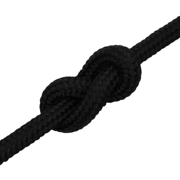 vidaXL Viacúčelové úžitkové lano 18 mm 100 m Čierna Polyester – Obrázok 4