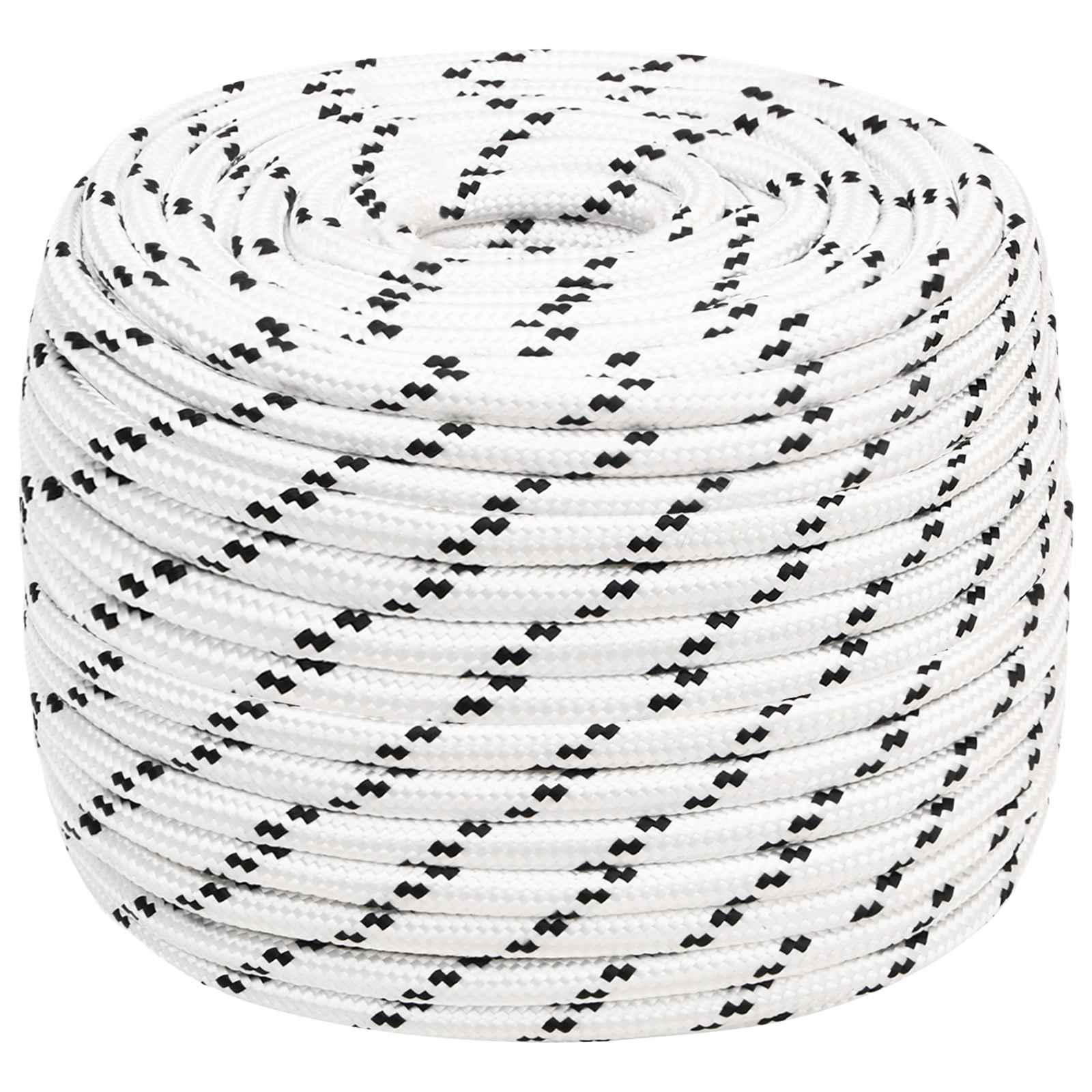 3473517_1.jpg vidaXL Viacúčelové úžitkové lano 12 mm 100 m Biela Polyester – Obrázok 1