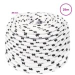 vidaXL Viacúčelové úžitkové lano 6 mm 25 m Biela Polyester – Obrázok 5