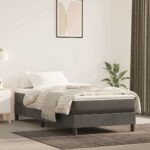 vidaXL Matrac s taštičkovými pružinami stredná tvrdosť tmavosivý 100x190x20 cm zamat